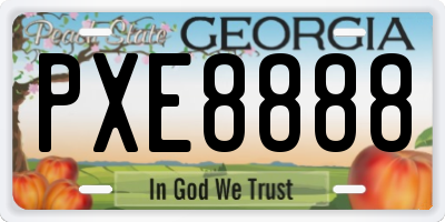 GA license plate PXE8888