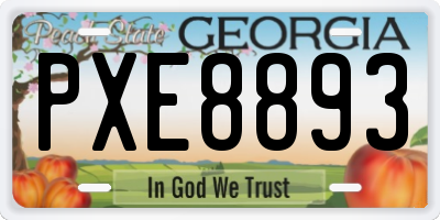 GA license plate PXE8893