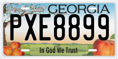 GA license plate PXE8899