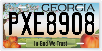 GA license plate PXE8908