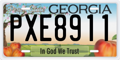 GA license plate PXE8911