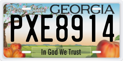 GA license plate PXE8914