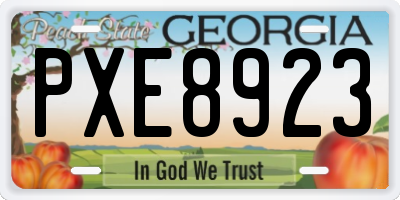 GA license plate PXE8923
