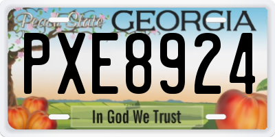 GA license plate PXE8924