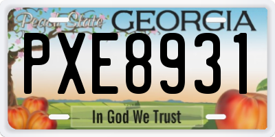 GA license plate PXE8931