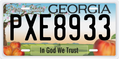 GA license plate PXE8933