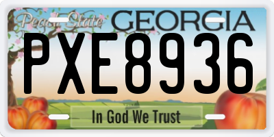 GA license plate PXE8936