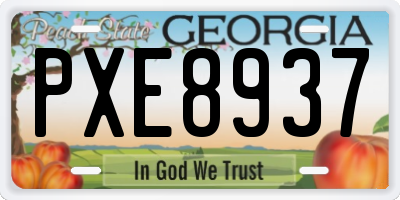 GA license plate PXE8937