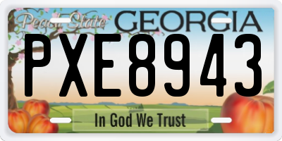 GA license plate PXE8943