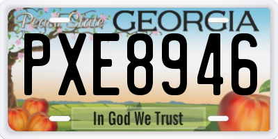 GA license plate PXE8946