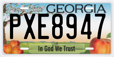 GA license plate PXE8947