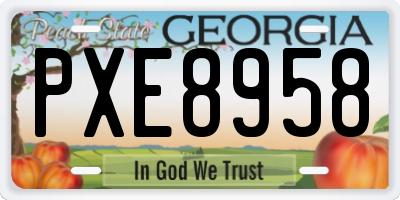 GA license plate PXE8958