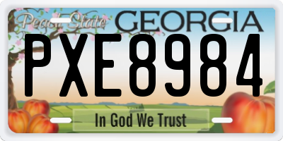 GA license plate PXE8984