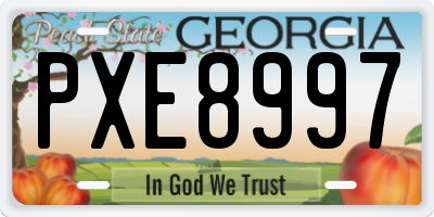 GA license plate PXE8997