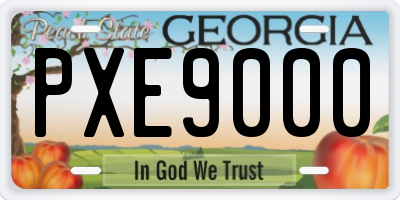GA license plate PXE9000