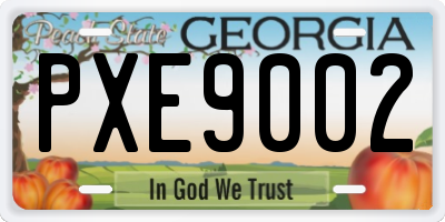 GA license plate PXE9002
