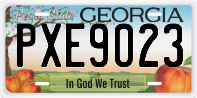 GA license plate PXE9023
