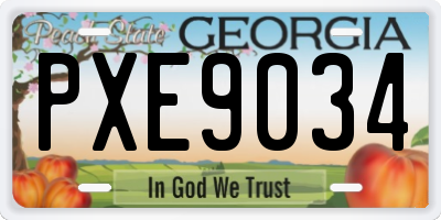 GA license plate PXE9034