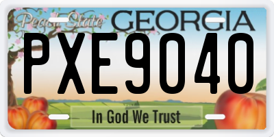 GA license plate PXE9040