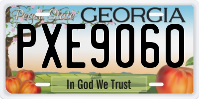 GA license plate PXE9060