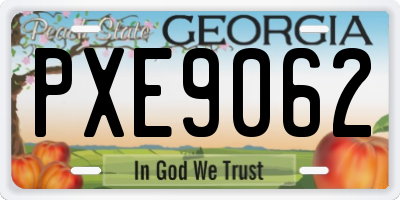 GA license plate PXE9062