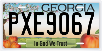 GA license plate PXE9067