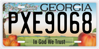 GA license plate PXE9068