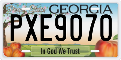 GA license plate PXE9070