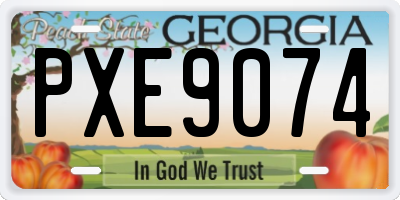 GA license plate PXE9074