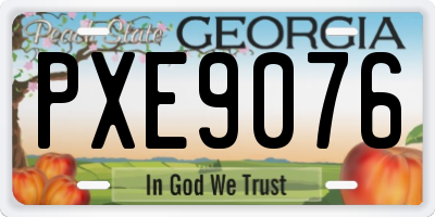 GA license plate PXE9076
