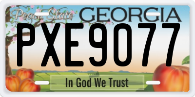 GA license plate PXE9077