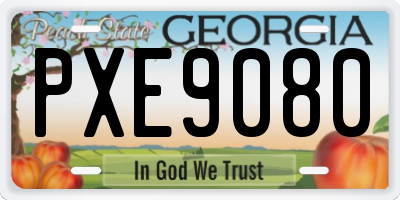 GA license plate PXE9080