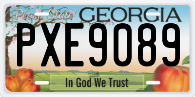 GA license plate PXE9089
