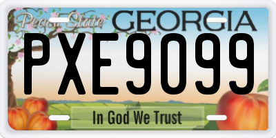 GA license plate PXE9099