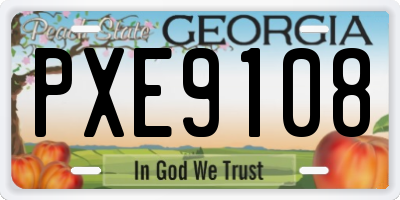 GA license plate PXE9108
