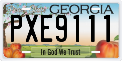 GA license plate PXE9111