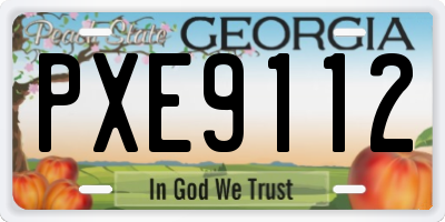 GA license plate PXE9112