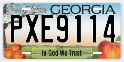 GA license plate PXE9114