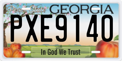 GA license plate PXE9140