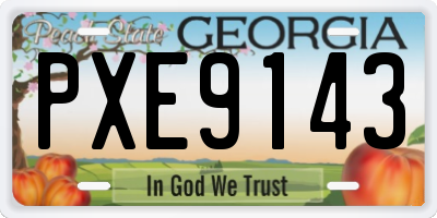 GA license plate PXE9143