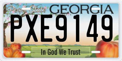 GA license plate PXE9149