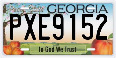 GA license plate PXE9152