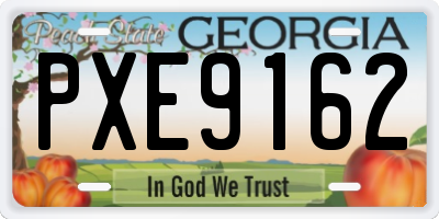 GA license plate PXE9162