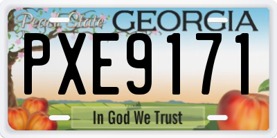 GA license plate PXE9171