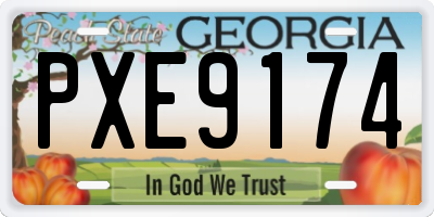 GA license plate PXE9174