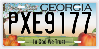 GA license plate PXE9177