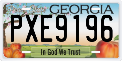 GA license plate PXE9196