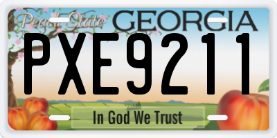 GA license plate PXE9211