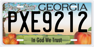 GA license plate PXE9212
