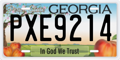 GA license plate PXE9214